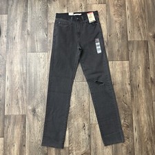 LEVIS 724 HIGH RISE SLIM STRAIGHT STRETCH BLACK DENIM WOMENS SIZE 28x32