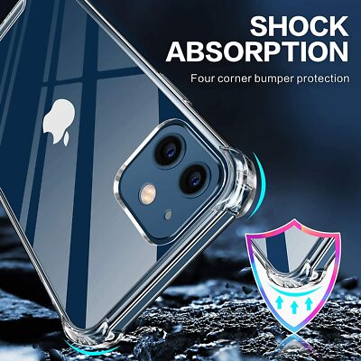 Coque IPhone 12 Mini + 2 Verres Trempés - Silicone Transparent TPU, Protection Magnétique - NEUVE
