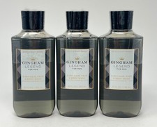 3 BATH  BODY WORKS GINGHAM LEGEND FOR MEN 3 IN 1 HAIR FACE WASH SHOWER GEL 10OZ