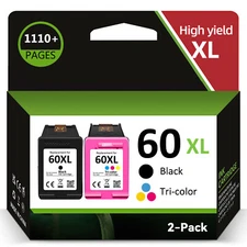 2PACK 60 XL 60XL Ink Cartridges for HP Photosmart C4680 D110a C4795 Envy 100 110