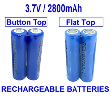 3.7 Volt 2800mAh Rechargeable High Capacity Li-ion Batteries 3.7V
