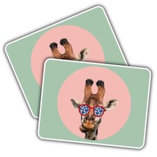 2x Vinyl Sticker Giraffe Head Sunglasses #59702