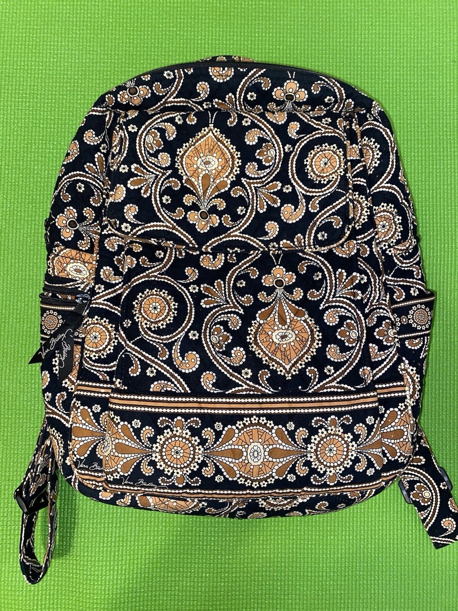 Vera Bradley Black Caffe Latte Backpack Quilted Chic | eBay display picture 3