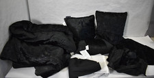 Hallmart Collectibles 7 Piece Queen Size Comforter Set Black Bedding w Throws