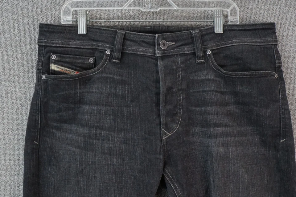 Jeans Diesel Para Hombre 33x32 Negro Viker Regular Recto 5 Bolsillos Botón Mosca EE. UU. Foto 3 de 4