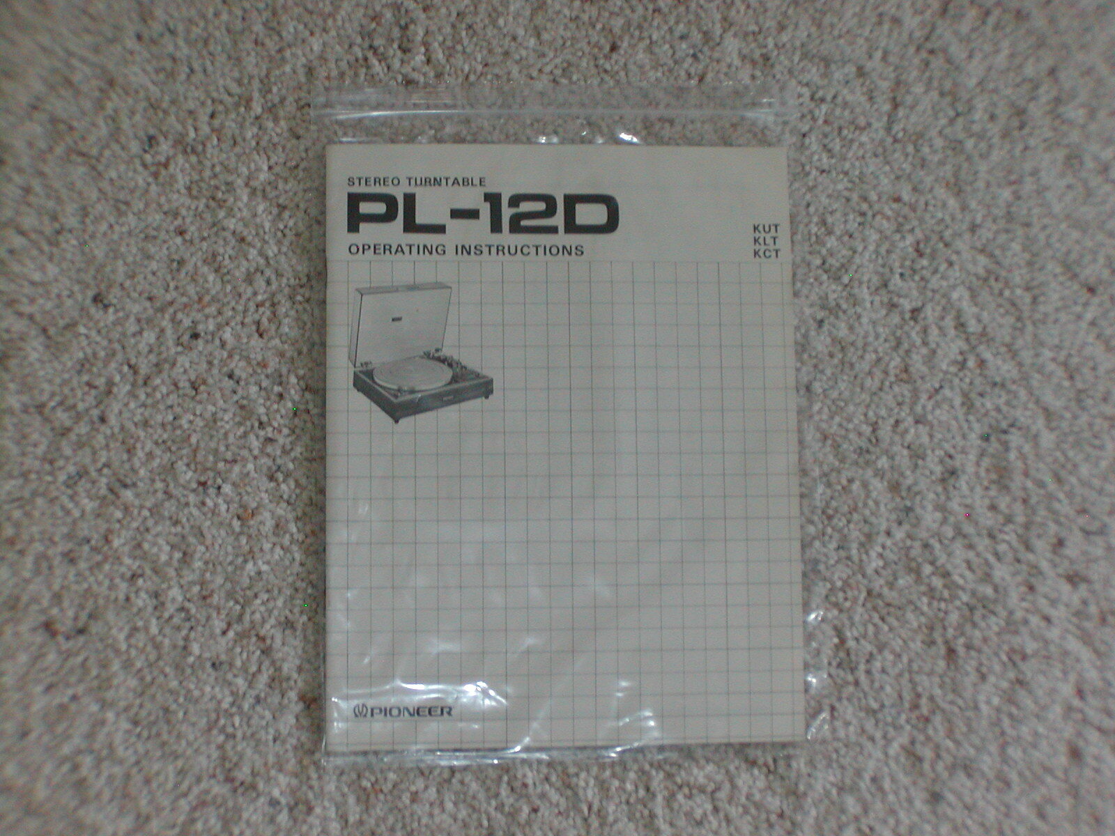 Vintage Original Pioneer PL-12D Manual. Good Condition.