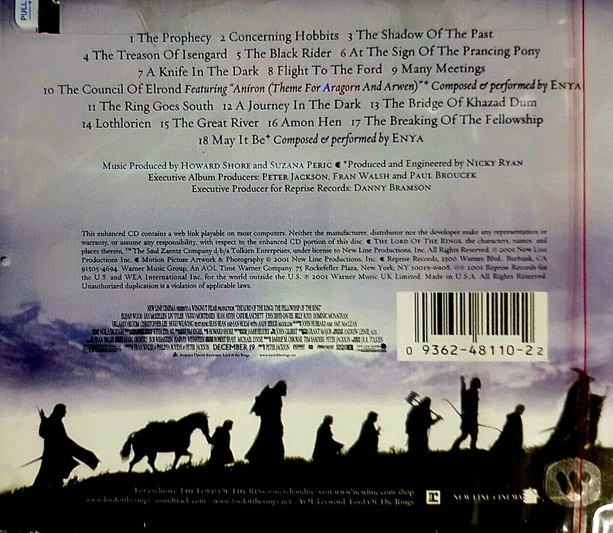 The Lord of the Rings- Fellowship of the Ring Soundtrack ( CD