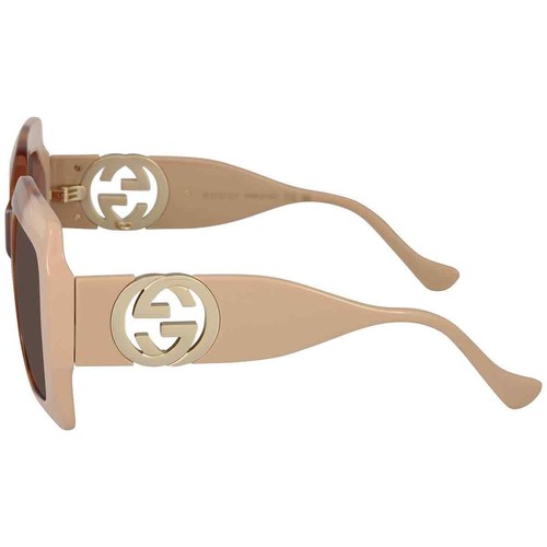 Gucci Brown Square Ladies Sunglasses GG1022S 003 54 GG1022S 003 54