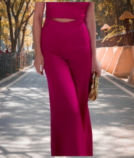 ZARA WOMAN FUCHSIA WIDE LEG SATIN PANTS sz L Retail price  69.90