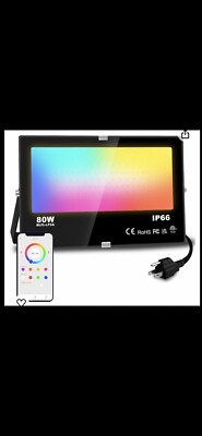 80W LED Flood Light Plug In IP66 RGB Controlled By Mobile Phone See Pics For 