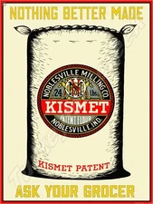 Noblesville Milling Co. Indiana Kismet Metal Sign 3 Sizes to Choose From