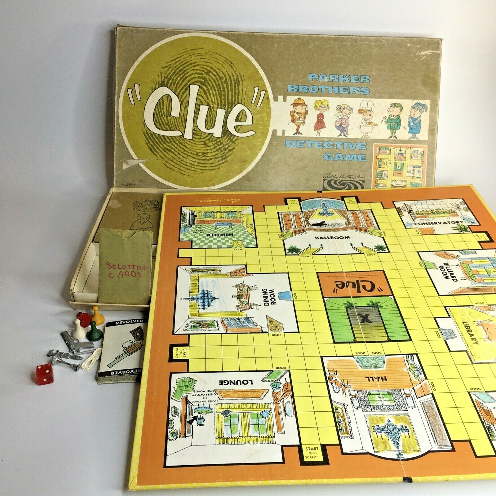 1963 Clue Detective Board Game Parker Brothers No 45 Incomplete Parts | eBay