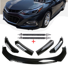 Front Bumper Lip Body Kit Spoiler Splitter Glossy Black For Chevy Cruze Strut R