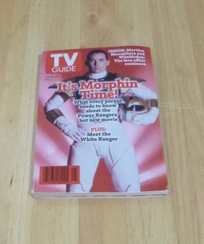 TV Guide June 24-30 1995 -Power Rangers-White  Ranger Charlotte, NC Edition
