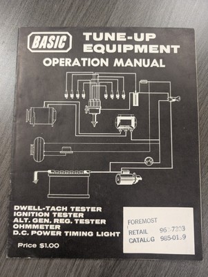 1972 BASIC TUNE UP EQUIPMENT OPERATION MANUAL IGNTIION TESTING ALTERNATOR 