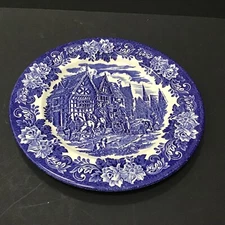 EIT Ironstone Blue Colonial Scenes 10” Dinner Plate England