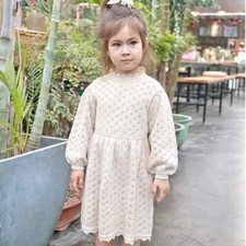 New Dress Autumn Winter Girls Dress Children's Long-Sleeved Dress Knitted