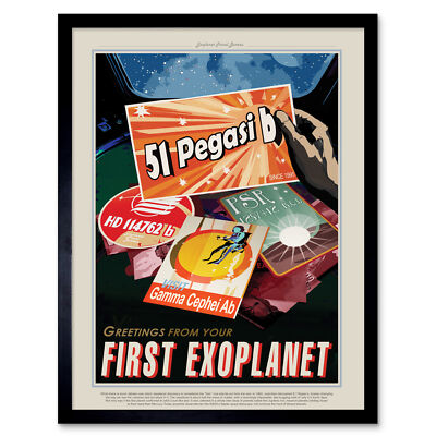51 Pegasi b First Exoplanet NASA Space Tours Travel Wandkunstdruck gerahmt 12x16