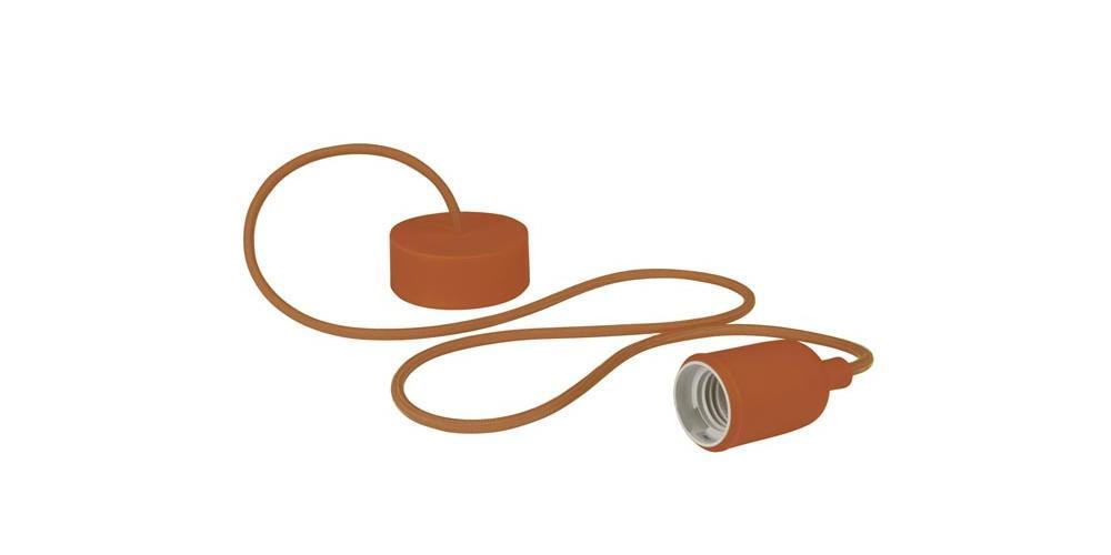 Легкий ДИЗАЙН-PENDELLEUCHTE MIT TEXTILKABEL - BRAUN