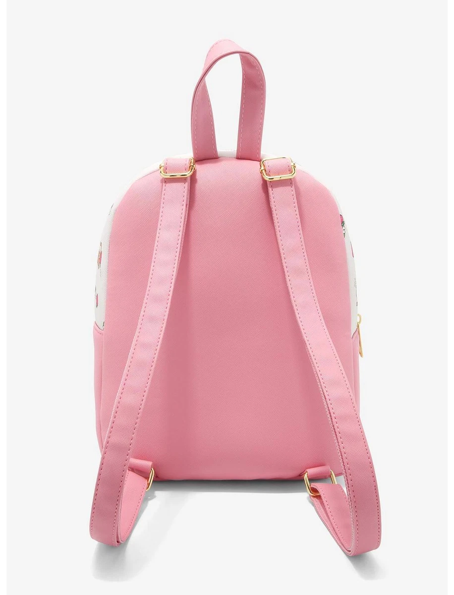 Pink Strawberry Mini Backpack Crossbody Bag