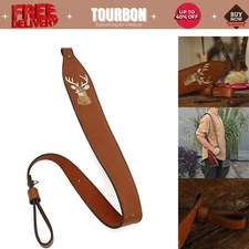 TOURBON Shooting Leather Rifle Sling Soft Padded Non-slip Gun Strap Hunting