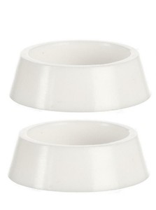 plain white dog bowl