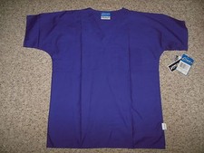 NWT Crest Unisex Size Small Dark Purple Vneck Scrub Uniform Top Shirt Quality