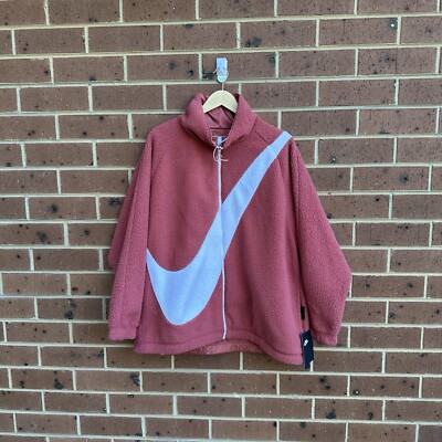 Nike Big Swoosh Pink Reversible Fleece Sherpa Women's M Brand New Limited