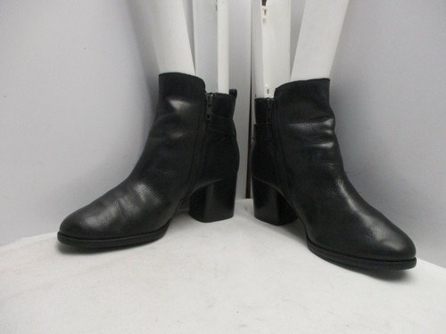 Born schwarze Leder-Stiefeletten mit Reißverschluss und Schnalle Damen Größe 8,5 M Stil D71703 - Bild 4 von 8