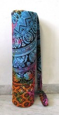 Multi Tie Dye Yoga Mat Carrier Bags Hippie Mandala Cotton Bags With Shoulder US
