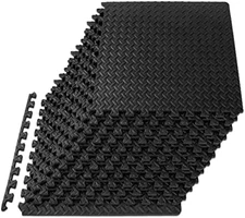 Puzzle Exercise Mat, ½ in EVA Foam, Interlocking, 48 sq ft