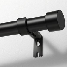 Curtain Rods for Windows 32 to 240, Black Curtain Rod, Adjustable 1 Inch Heav...