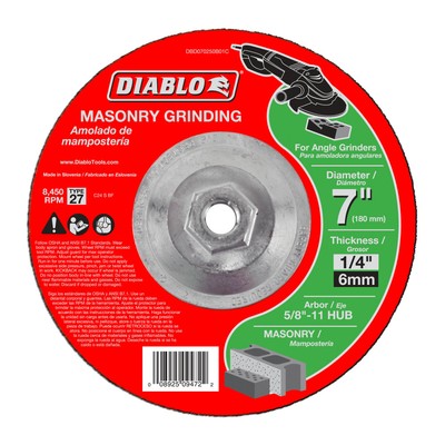 Diablo DBD070250B01C 7'' Masonry Grinding Disc - Type 27 HUB