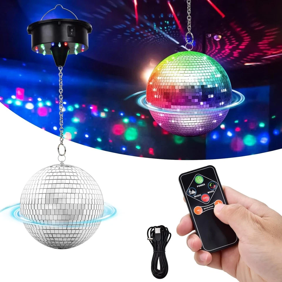 Rotating 6" Disco Ball with Motor & Remote - Image 4 of 4