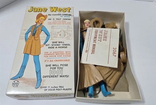X-896 VINTAGE 1960'S MARX BEST OF THE WEST JANE WEST FIGURE WITH BOX