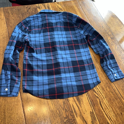 Levis Shirt Boys L (14/16) Blues Plaid Flannel Long sleeve Button Up Pocket - Picture 2 of 4