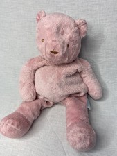 Vtg Eden 12  Dusty Rose Pink Teddy Bear Plush Beanie Missing Ribbon Bow
