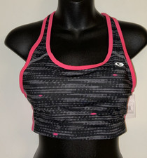 NWT Womens Med Support Power Core Racerback Sports Bra -C9 Champion Black/Pink L
