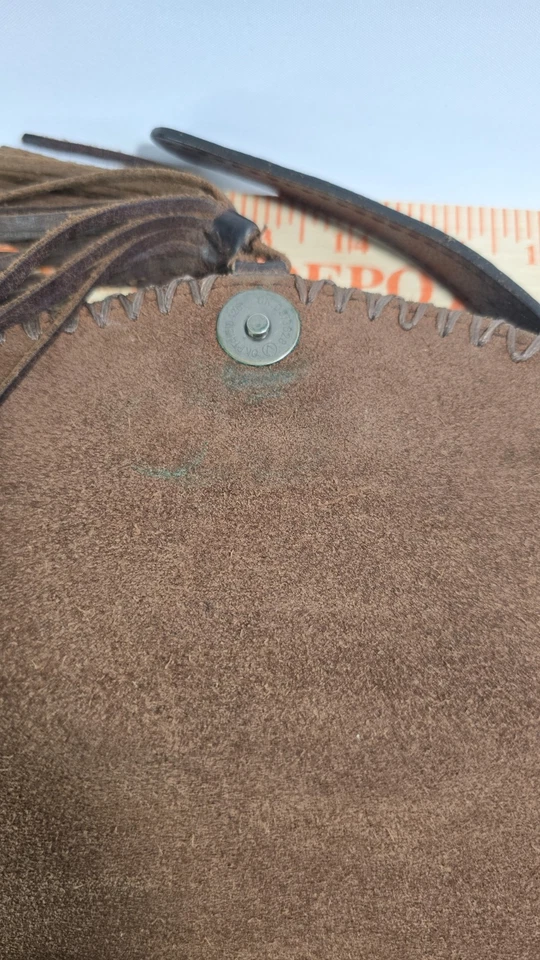 Patricia Nash Cuero Marrón Tachonado Bolso de Hombro Cartera Hippie con Borla Foto 4 de 4