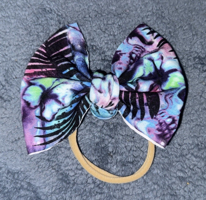 Women’s Purple/Blue/Black Fabric Nylon, Abstract Pattern, Bow Shape