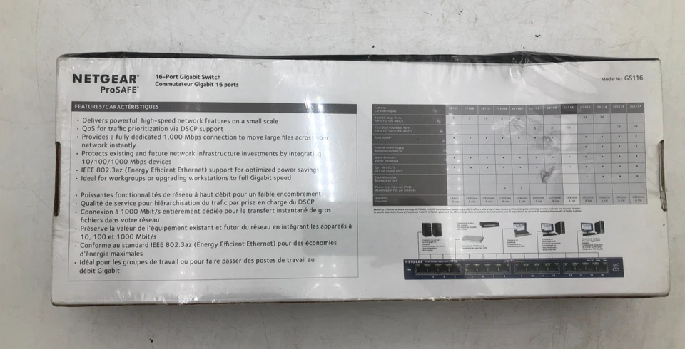 NETGEAR ProSafe (GS116) 16-Port Gigabit Switch - New Sealed - Image 2 of 3