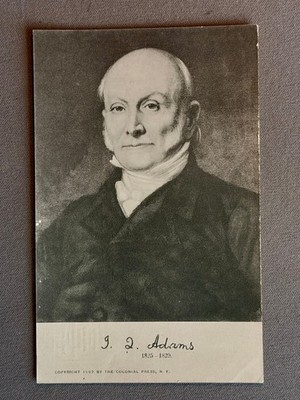 President John Quincy Adams Portrait With Signature, Colonial Press, CR 1902