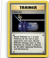 Defender 80/102 Uncommon Base Set Unlimited Pokemon Heavily Played