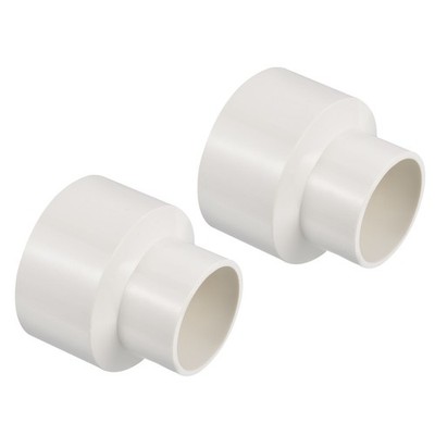 PVC Reduzierrohr Fitting 75x50mm, 2 Pack Kupplungsadapter Verbindungsstück, Weiß