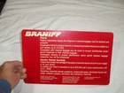 VINTAGE BRANIFF AIRWAYS PLASTIC SIGN AIRPORT FIREARMS INSPECTION 17 x 20 1/2