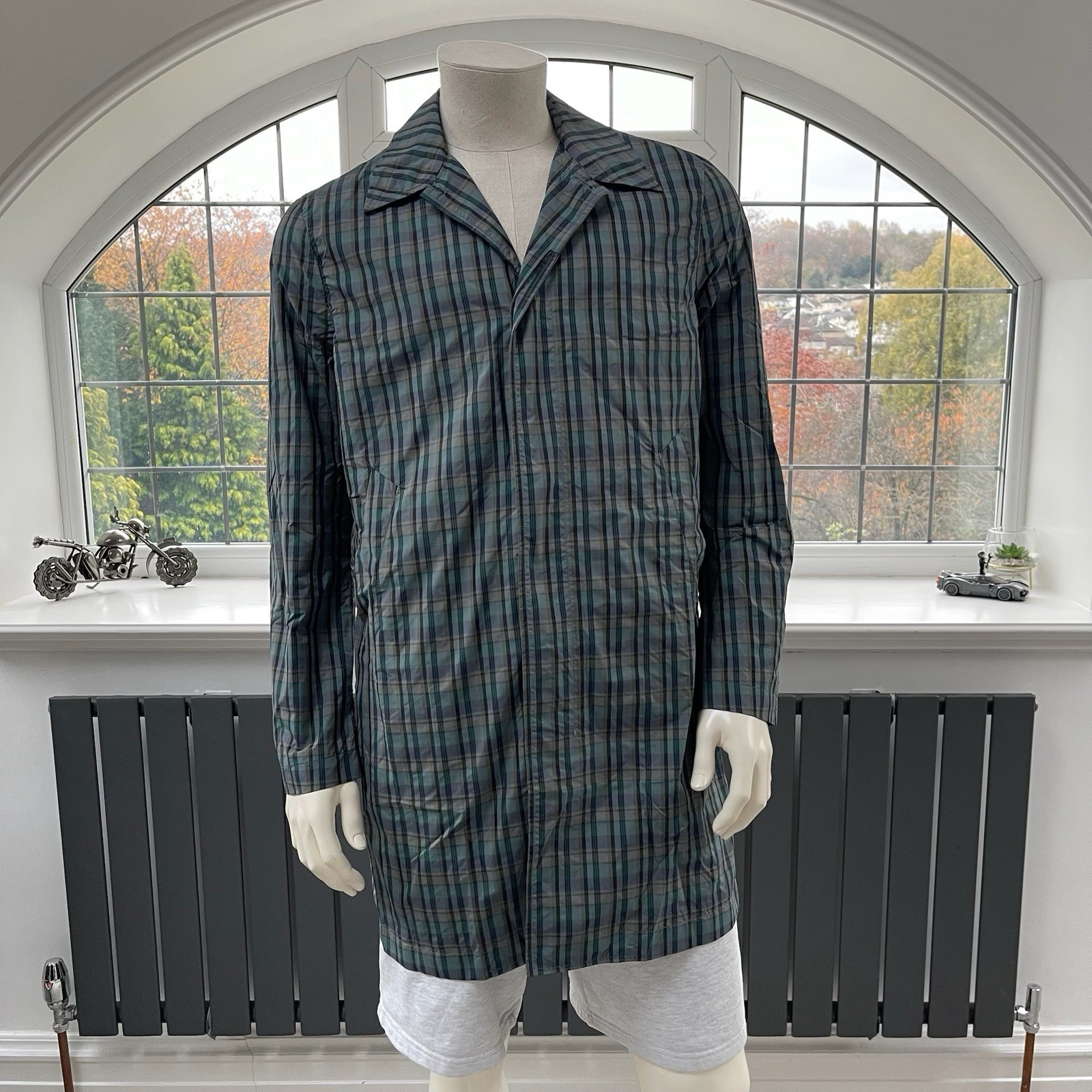 Paul Smith PS Light Weight Mac Over Coat Checked Buttoned Jacket Size M RRP £692