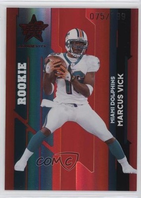 2006 Leaf Rookies & Stars Longevity Rookie Ruby 75/199 Marcus Vick #186 RC 07rd