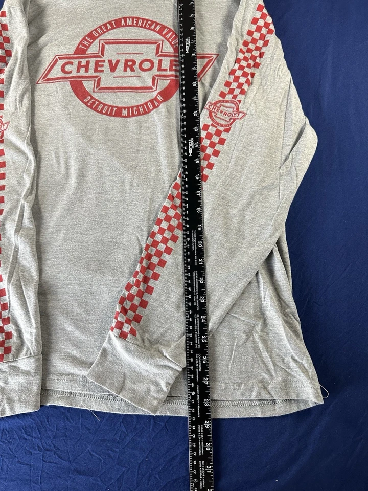 Camisa Chevrolet Rayas Roja Y Gris A Cuadros Manga Larga Talla XL Foto 2 de 4