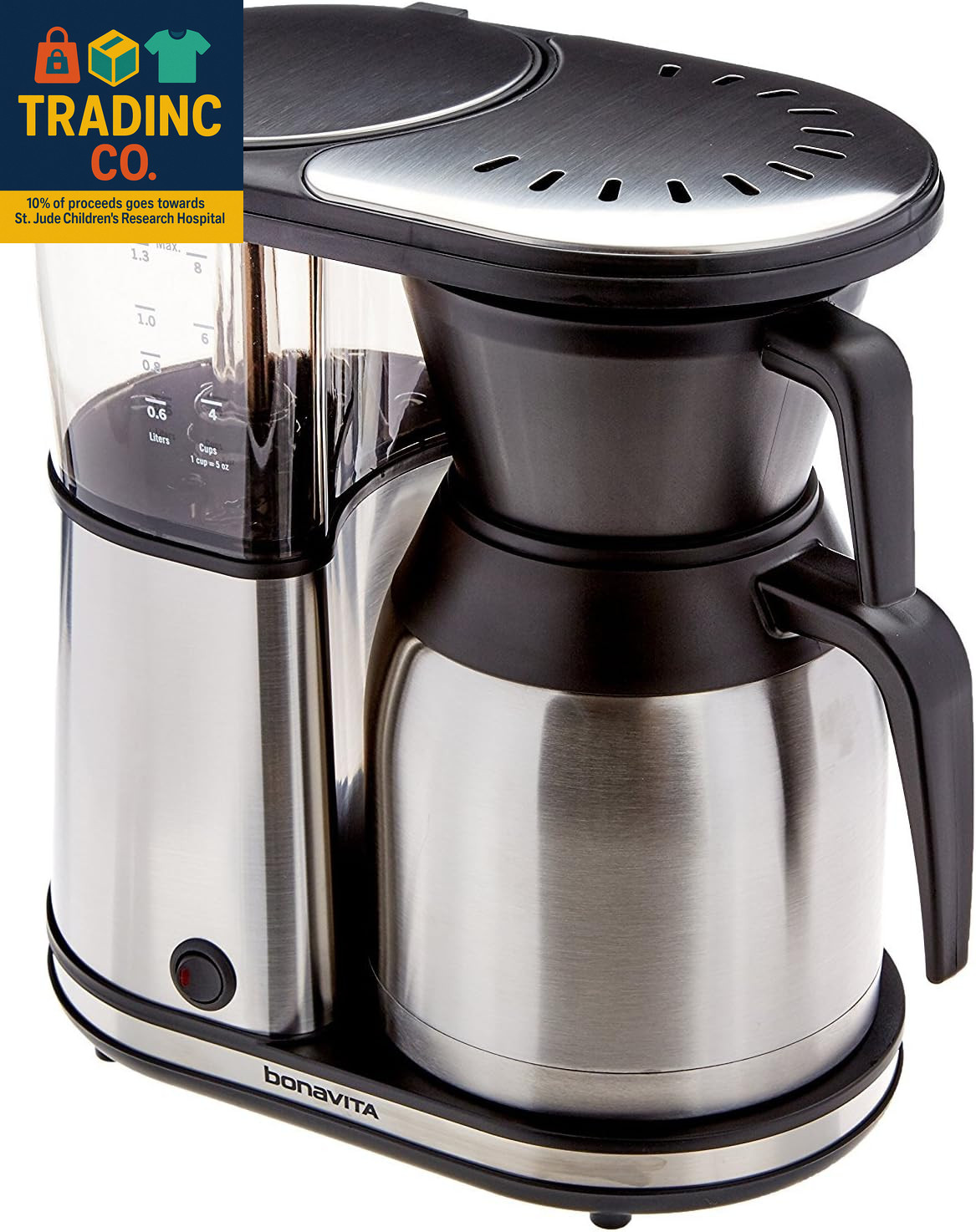 - 8 Cup Coffee Maker, One-Touch Pour over Brewing with Thermal Carafe, SCA Certi