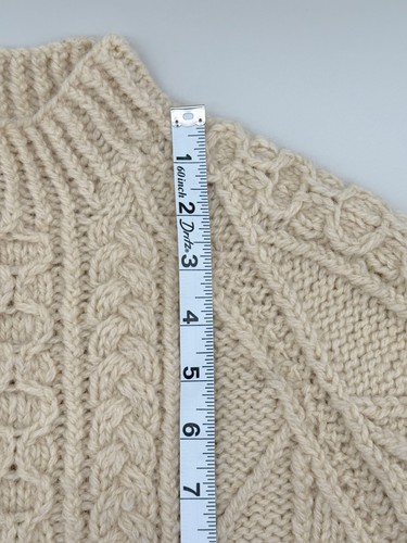 Vintage Irish Aran Fisherman Sweater Hand Knit Cable Wool Loch Garman, $139.99 - Photo 20